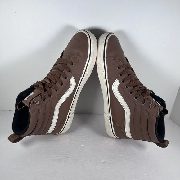 Vans Filmore Hi Vanguard Brown Leather Lace Up Shoes Men's Size 8.5 - Picture 5 of 8